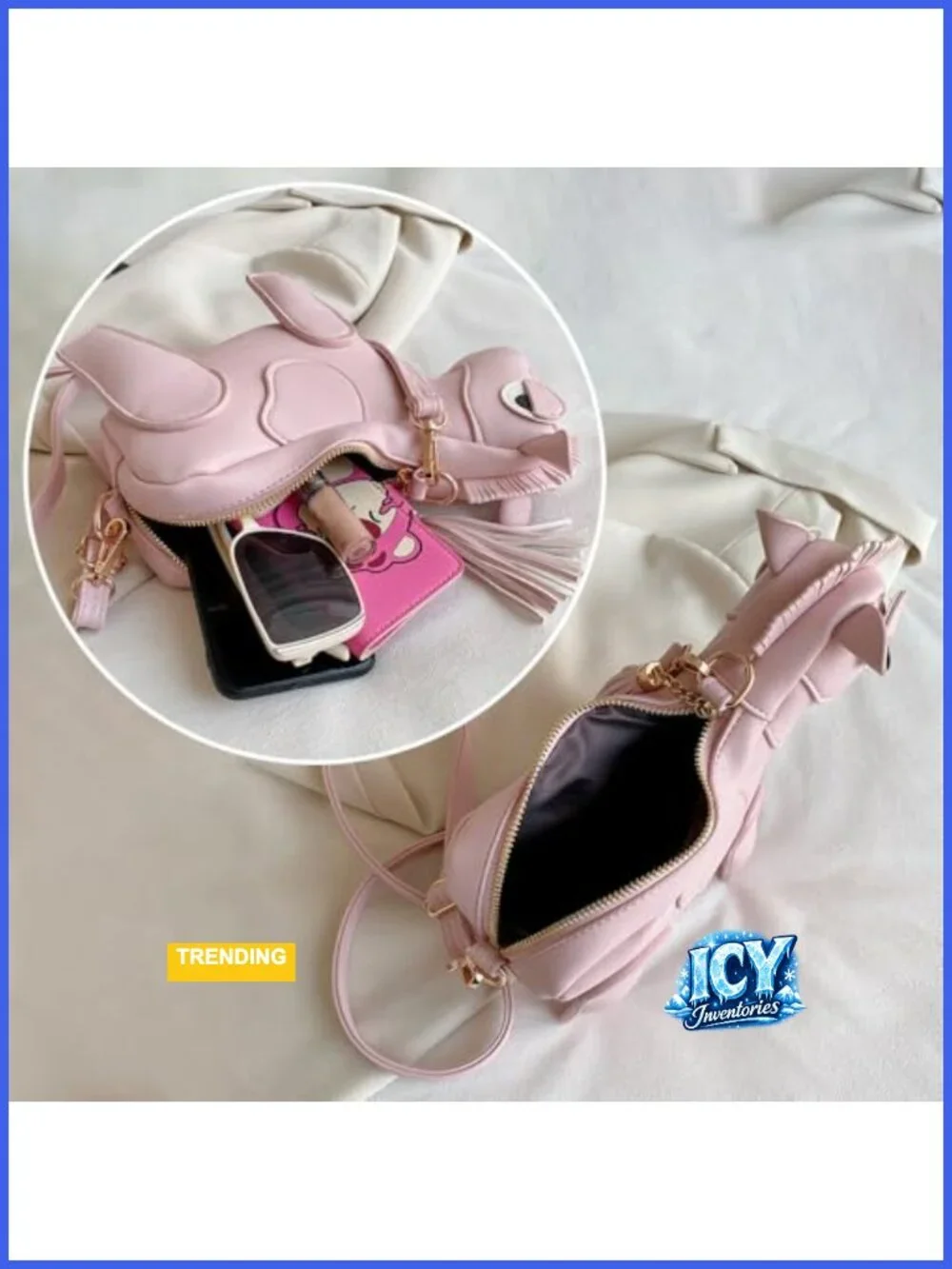 Women Horse Shape Crossbody Bag PU Leather Waterproof Adjustable Strap